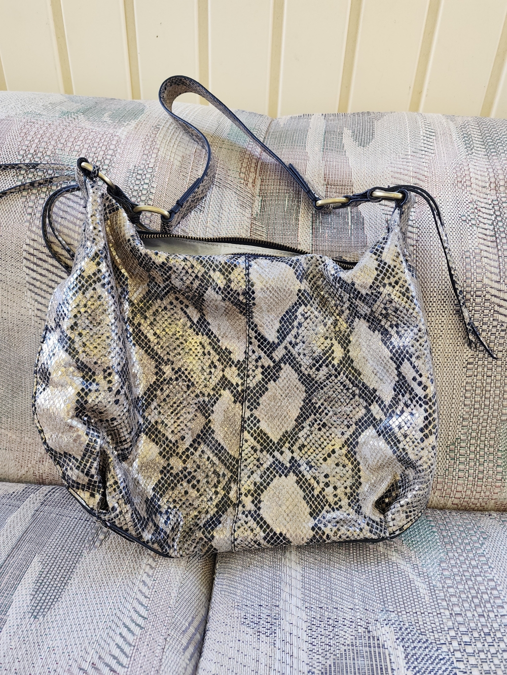 HOBO Lennox Black Gold Exotic Purse